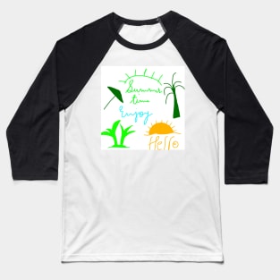 yellow blue green summer time background Baseball T-Shirt